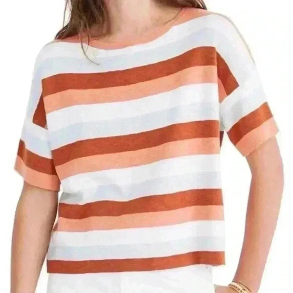 Madewell Boxy Sweater Tee in Maggie Stripe - Picture 1 of 8